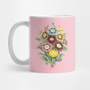 Primrose Flower Bouquet Vintage Botanical Illustration Mug